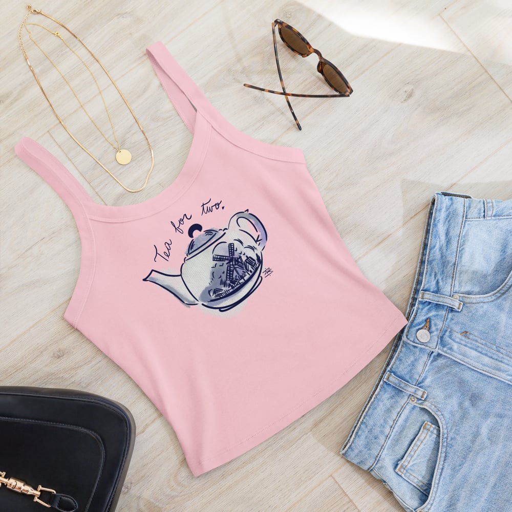 Tea for Two Women’s micro-rib tank top