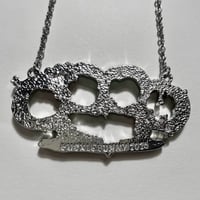 Image 4 of pink zombie brass knuckle necklace 