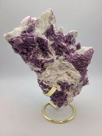 Image 1 of 2lb Candle Quartz Calcite Purple Fluorite Crystal Specimen with Stand