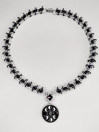 Image 4 of Moon Phases Kinetics + Crystal Chainmaille Necklace