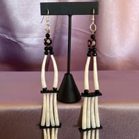 Image 3 of 6 Tier Dentalium Earrings