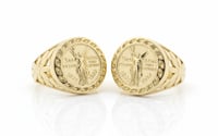 Image 4 of 14k EP Chunky 50 Pesos Ring for Men.