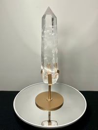 Image 2 of Polished Clear Quartz Crystal Point In Custom Stand #2866