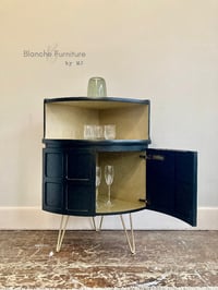 Image 4 of Nathan Corner Drinks Cabinet in Black and Gold