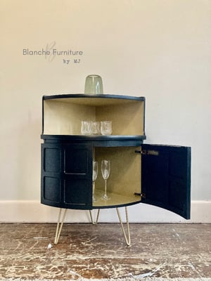 Image of Nathan Corner Drinks Cabinet in Black and Gold
