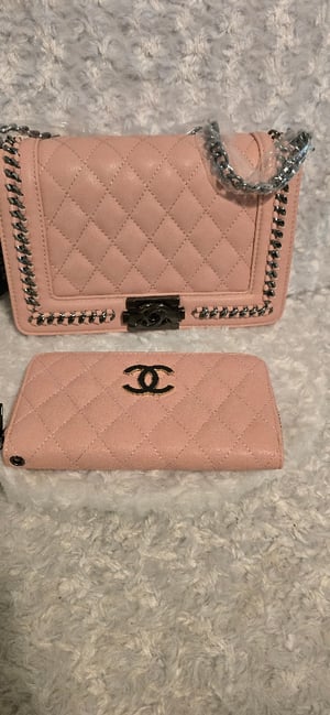 Image of Pink Coco bag with matching wallet