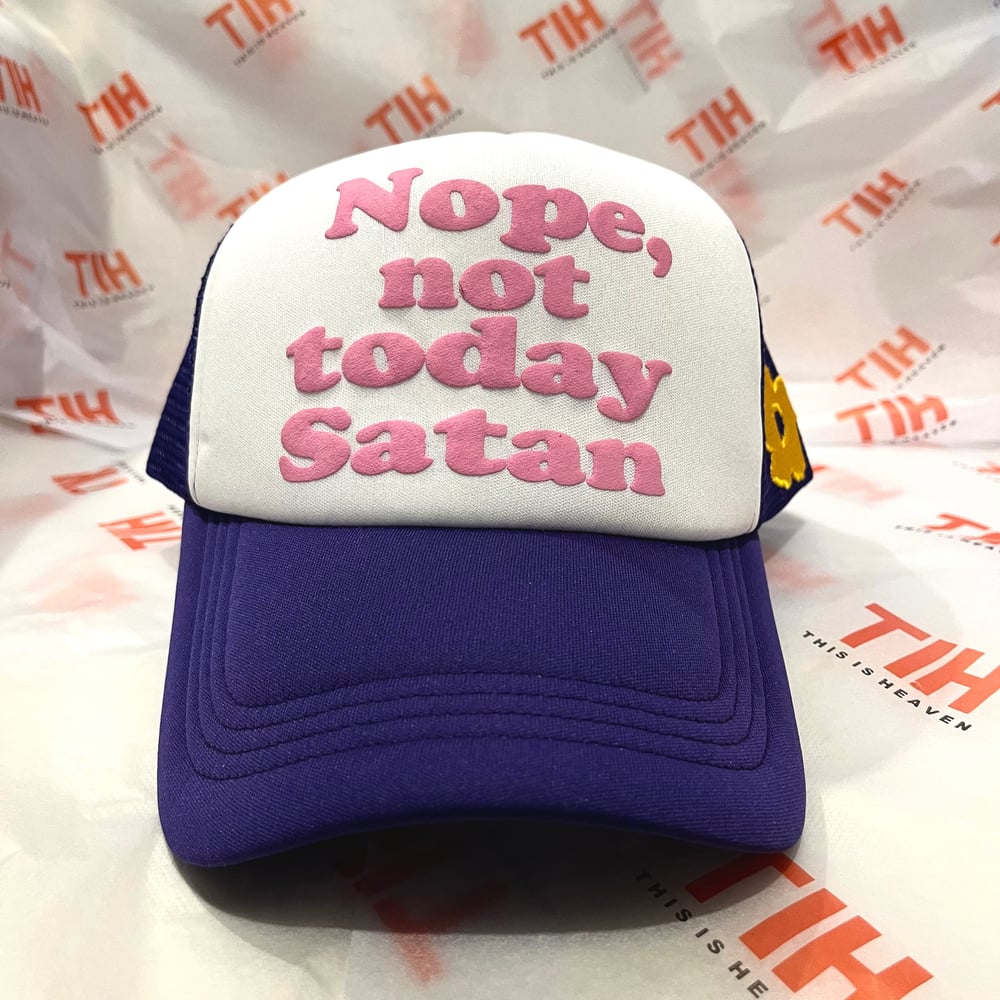 Image of "Not Today Satan" Trucker - Purple