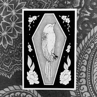 Image 3 of Bird in coffin print