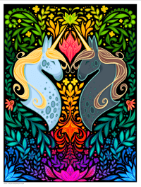 Image 2 of Floral Unicorns -Print