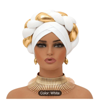 Image 2 of New African Ethnic Sponge Twist Braid Turban Hat