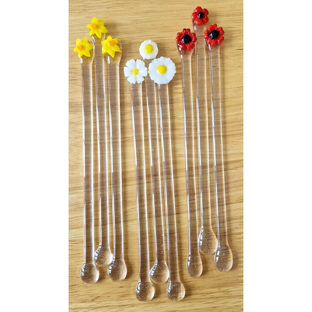 Image of Fused Glass Swizzle Sticks