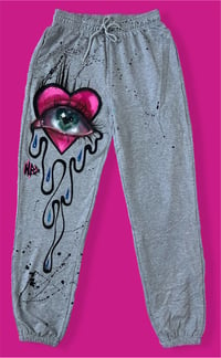 Image 1 of “HEART EYE” HAND PAINTED SWEATPANT MEDIUM