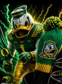 Image 1 of Oregon DUCKS custom Golf Club Cover hand knit logo College football fan  gift
