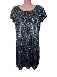 Image 3 of Michael Kors Sequin Dress Black & Silver Sparkly Party Cocktails UK Size 10/12