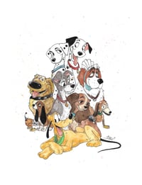 Disney Dogs Signed Art Print