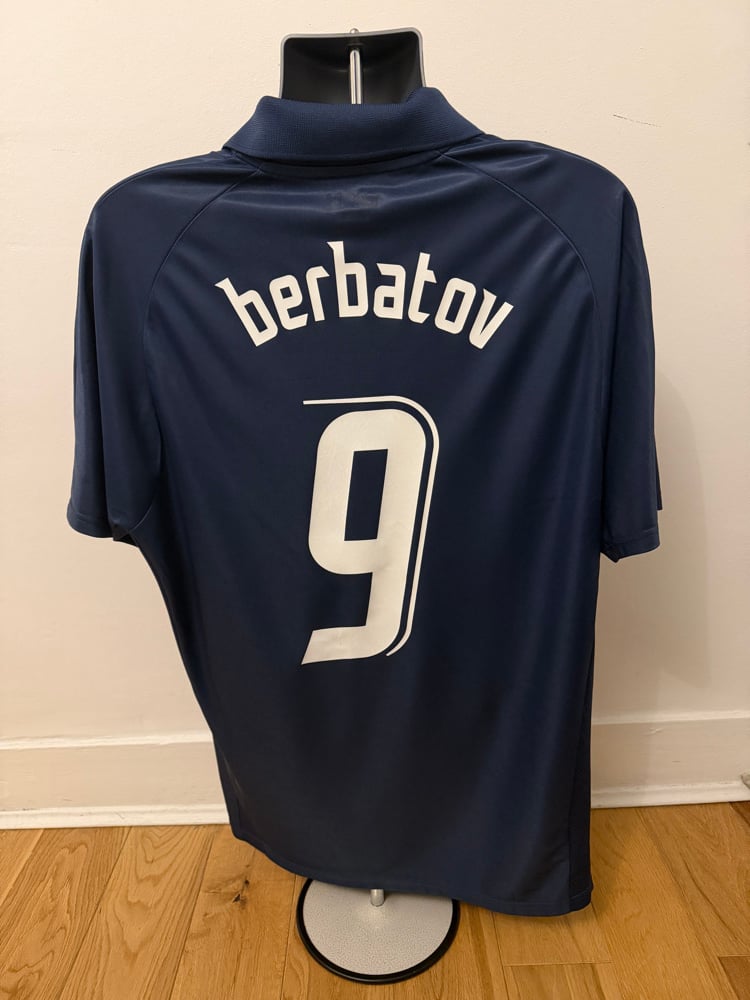 Image of Tottenham Hotspur “BERBATOV 9” 2007/08 Away Shirt + UEFA patch  (XL)