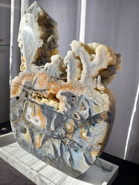 Image 2 of 14lb Sphalerite & Agate Druzy XL Slab Rough Edge Crystal Specimen 