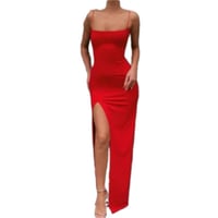 Image 4 of Backless High Split Dress valentines short sleeve elegant long