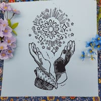 Image 5 of North Star Linocut Print