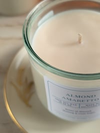 Image 3 of RECYCLED GLASS - Almond Amaretto SOY WAX CANDLE