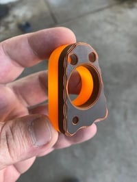 Image 4 of Black and orange g10 fancy cuts and orange glow thick 