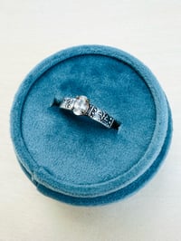 Image 4 of white sapphire ring with paisley band