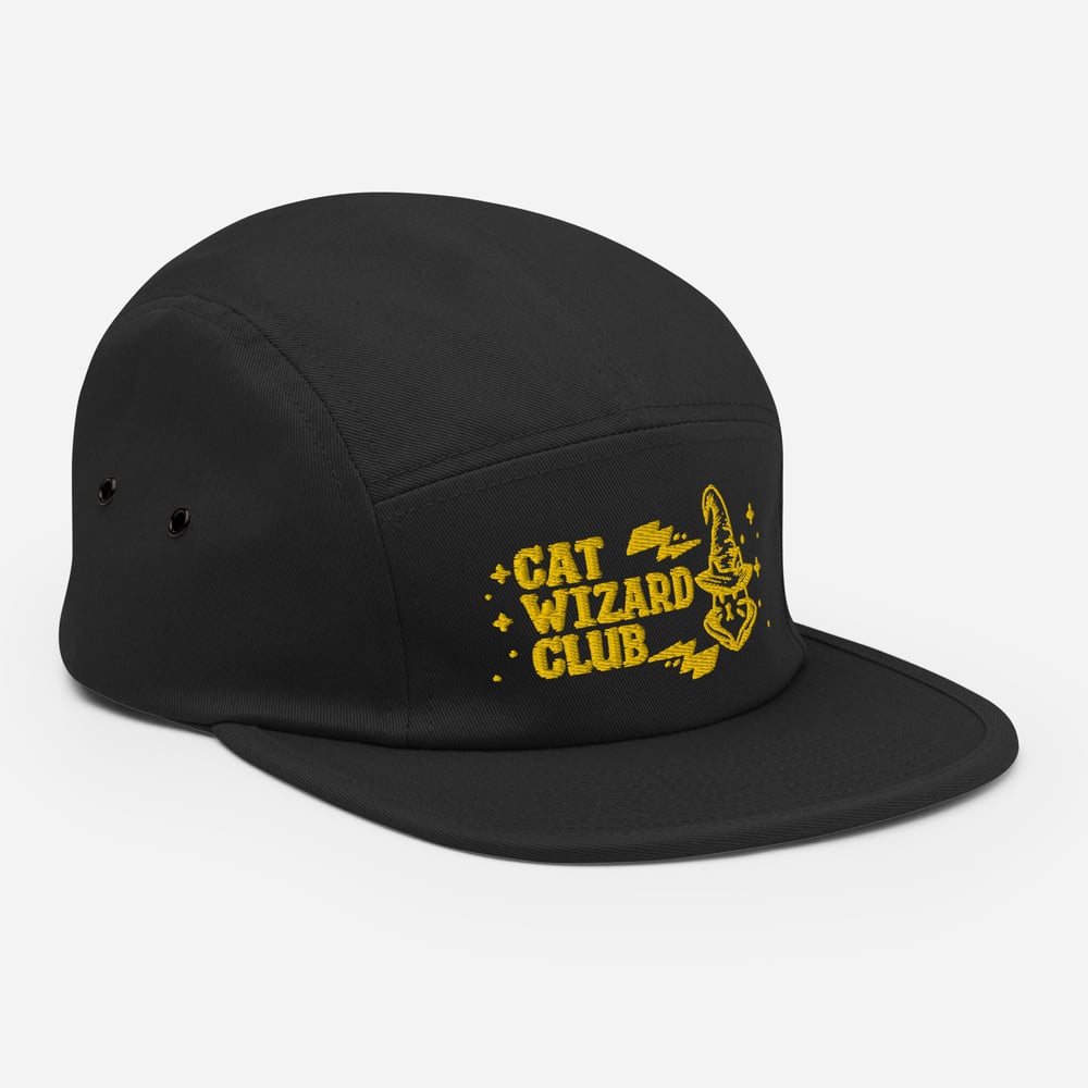 Cat Wizard Club Panel Hat Black