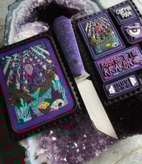 Image 3 of DMG x INKY EDC “The Cursed Kraken Crystal” Tarot Card Patch Set