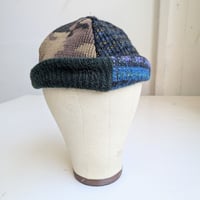 Image 1 of Shallow Fit Upcycled Reversible Beanie Brown Camo x Dark Green