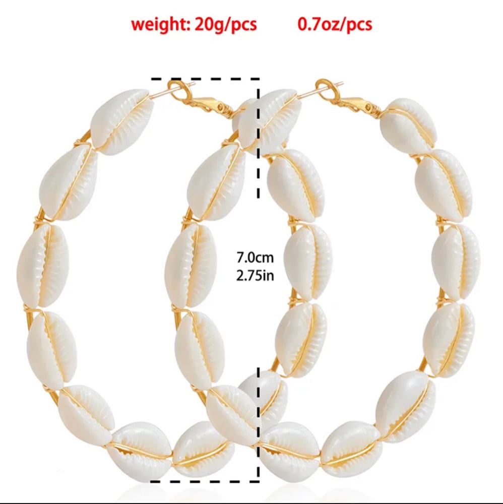 Image of  Casual Hawaiian Vacation Shell Earrings 