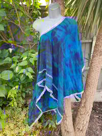 Image 5 of Poncho Woodstock Top -free size Greek blue