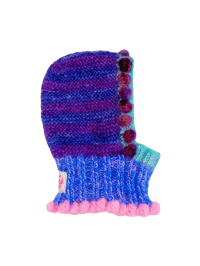 Image 1 of Soriano: Sofie And Iris Striped Dark Purple and Blue, Pink, Blue and Turquoise Mohair Balaclava