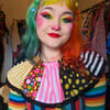 Pink Yellow Black Patchwork Collar