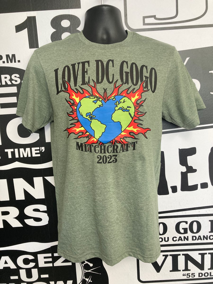 Image of LOVE DC GOGO "World on Fire" Heather Olive Green T-shirt