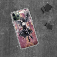 Image 4 of Dark Fairy and Purple Tattered Background Fantasy Goth Clear Case for iPhone®