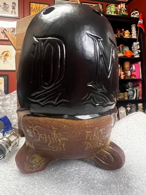 Image of Rare “Doom Muggy” Tiki Diablo/Tahiti Gil A.P. (Artist Proof) Test Glaze: Blk/Tan/Brn