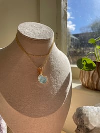 Image 3 of Gold Aquamarine  Moon Crystal Necklace