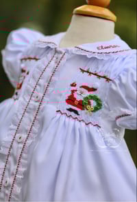 Image 2 of ELH x Manolitas Girl's Hand Smocked Santa Collection 