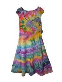 Image 3 of S Stretch Knit Fit and Flare Midi Dress in Euphoria Spiral Ice Dye