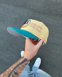 Image 5 of TEAL / CREAM  SEATTLE MARINERS CUSTOM FITTED CAP