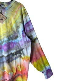 Image 3 of XL Unisex Adult Soft Long Sleeve Tee in Soft Brights Agate Ice Dye