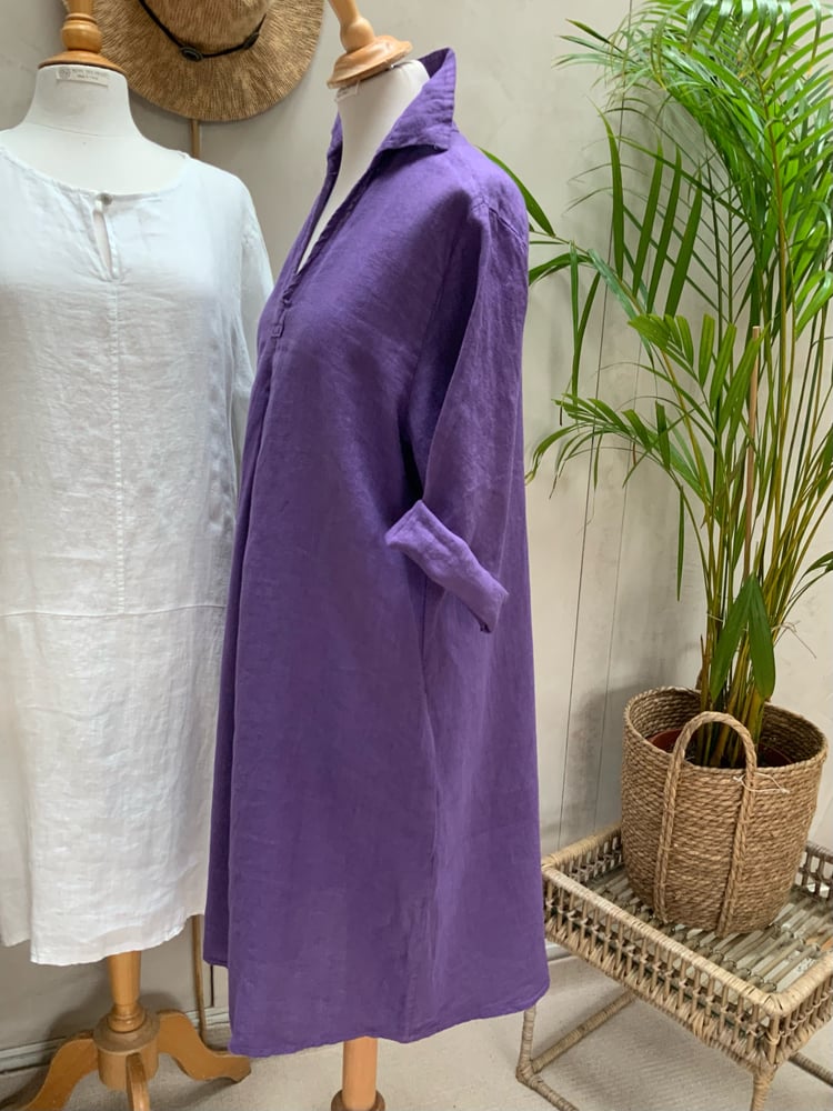 Image of Robe En Lin Daphné Violette 