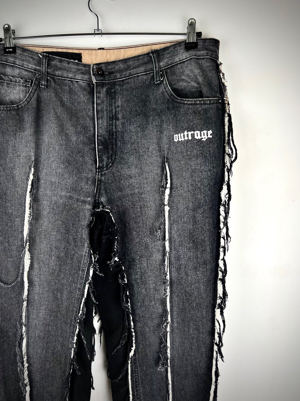 Fringes grey denim 