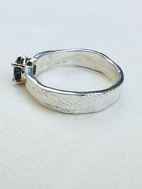 Image 9 of sterling silver feather ring with blue topaz 