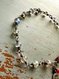Image 18 of labradorite tourmaline and ruby charm bracelet