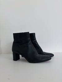 Image 2 of Zara black leather boots // 37