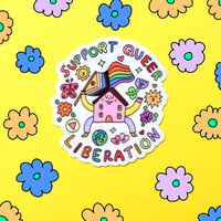 Image 1 of Support Queer Liberation sticker