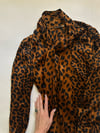 70s Yves Saint Laurent silk leopard tie neck blouse