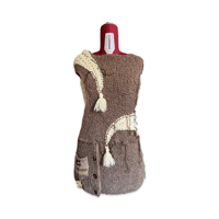 Image 1 of Upcycled Knit Dress with Crochet Top – Handmade Set