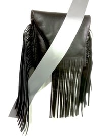 Image 2 of Major Fringed Black Leather Clutch